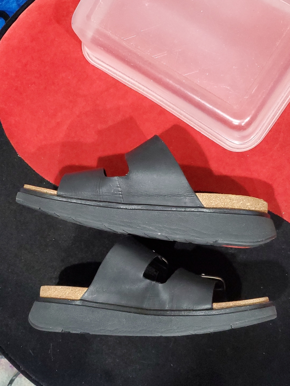 Fitflop GEN-FF Buckle Two-Bar Leather Slides In Black Size 8.5 - Picture 11 of 15